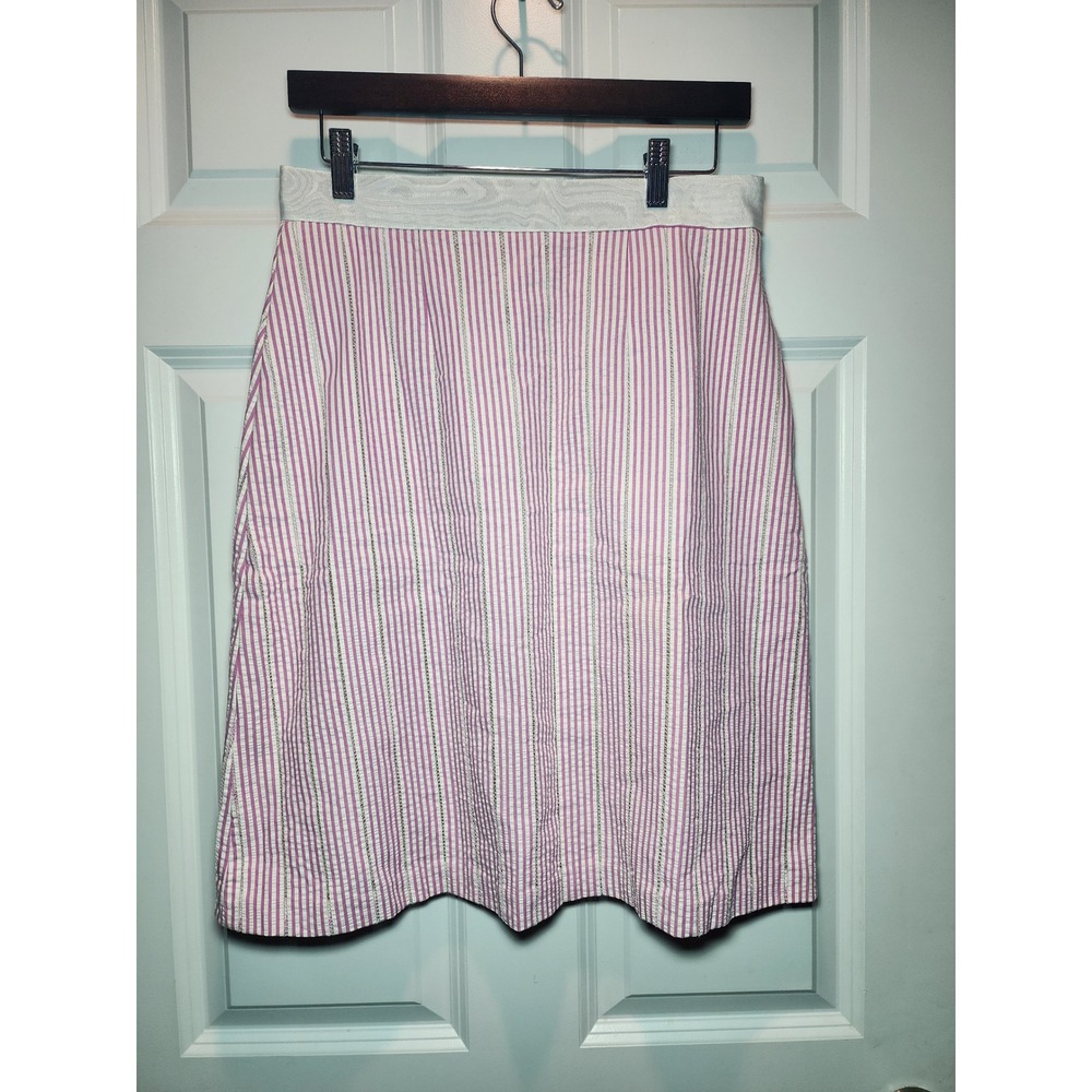 Brooks Brothers Black Fleece BB3 Pink White Seersucker Stripe Skirt Thom Browne